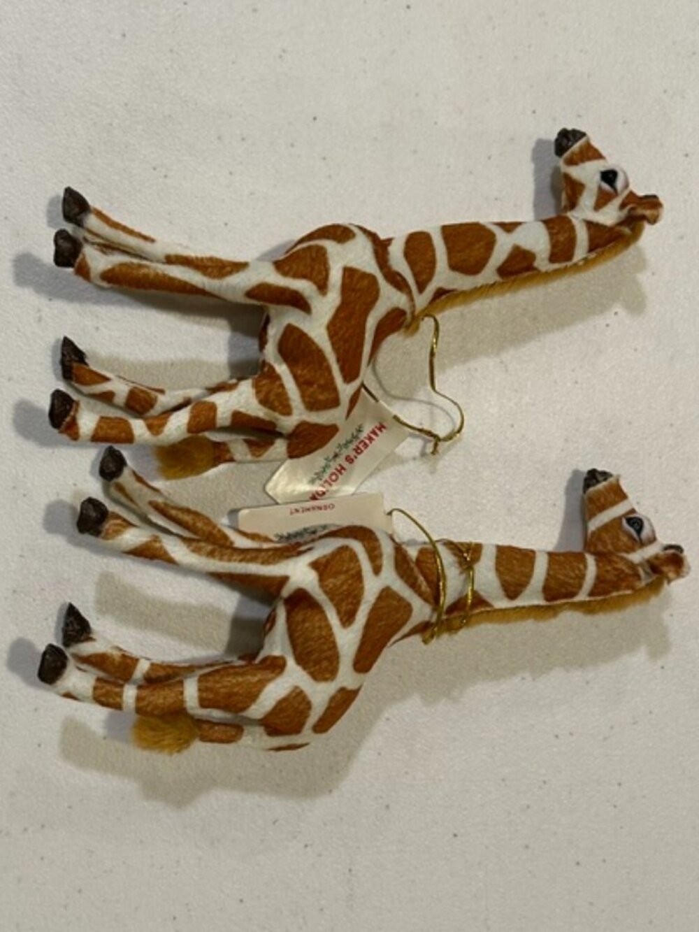 NEW Set of TWO (2) JoAnn's Maker's Holiday Giraffe Ornaments 8" tall